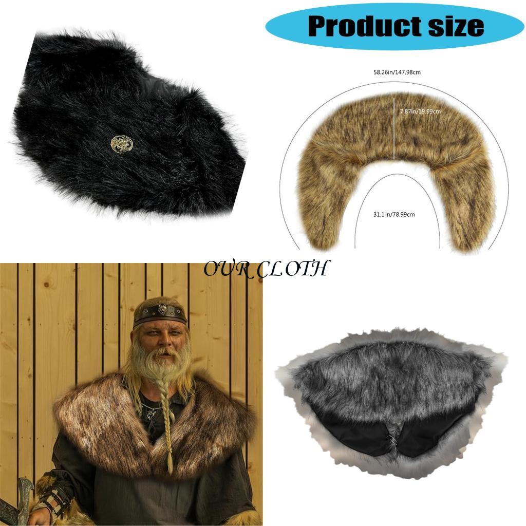 Medieval Men'S Accessories - Vikinges furs szal średniowieczny rycerz płaszcz