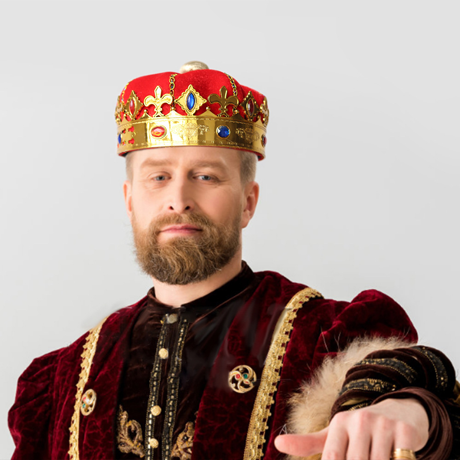 Medieval Men'S Accessories - Męski kapelusz z koroną króla, korona