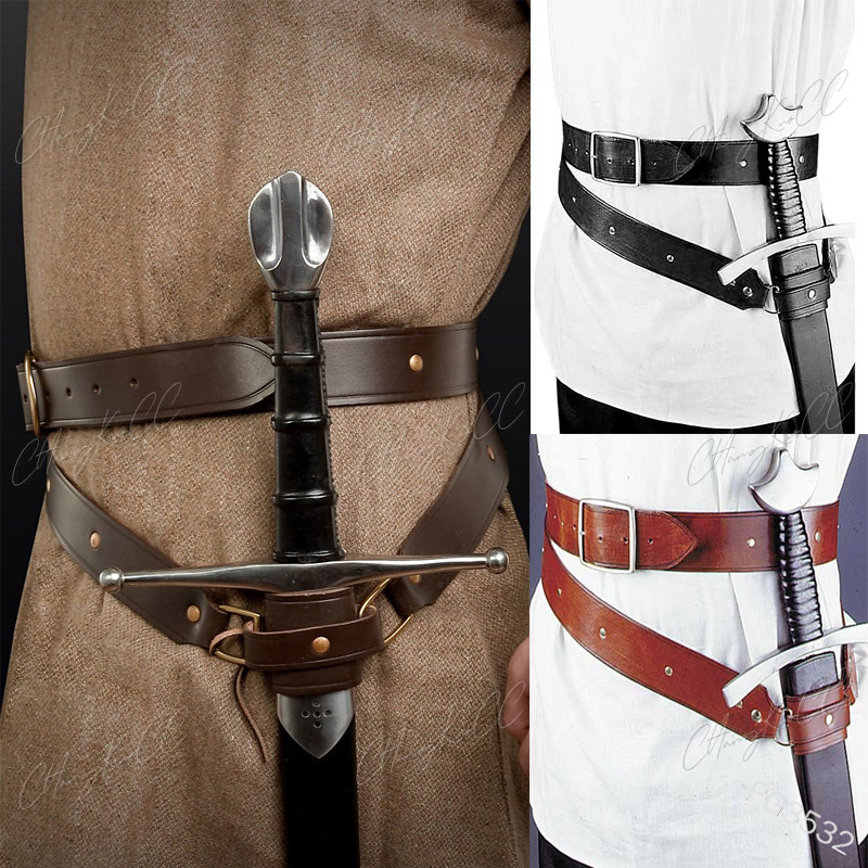 Medieval Men'S Accessories - Średniowieczny Renesansowy Uchwyt na Miecz Skórzany