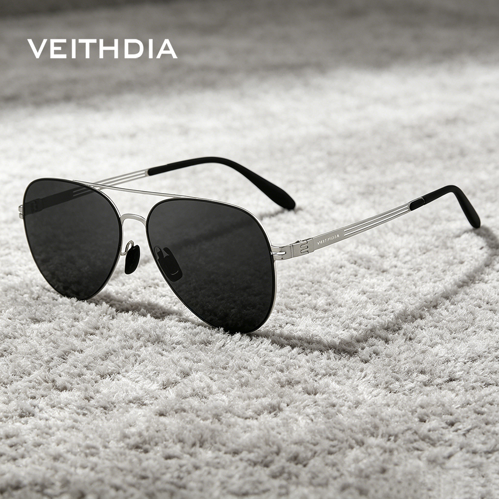Sunglasses Polarized Men - Okulary przeciwsłoneczne VEITHDIA Fashion Nylon Pilot