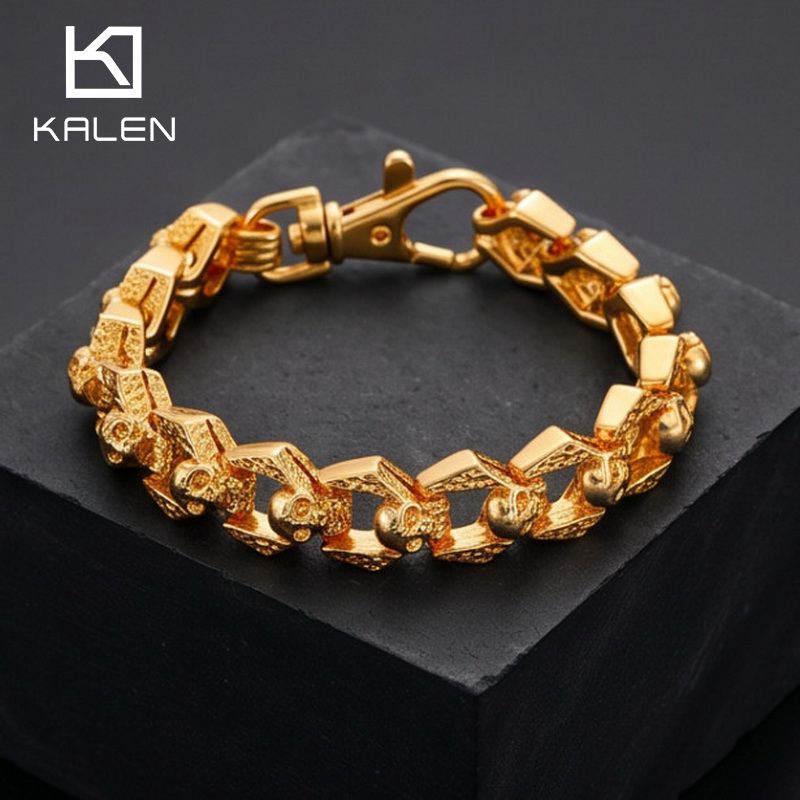 Men'S Accessories Affordable - KALEN Męska Bransoletka z Czaszką ze