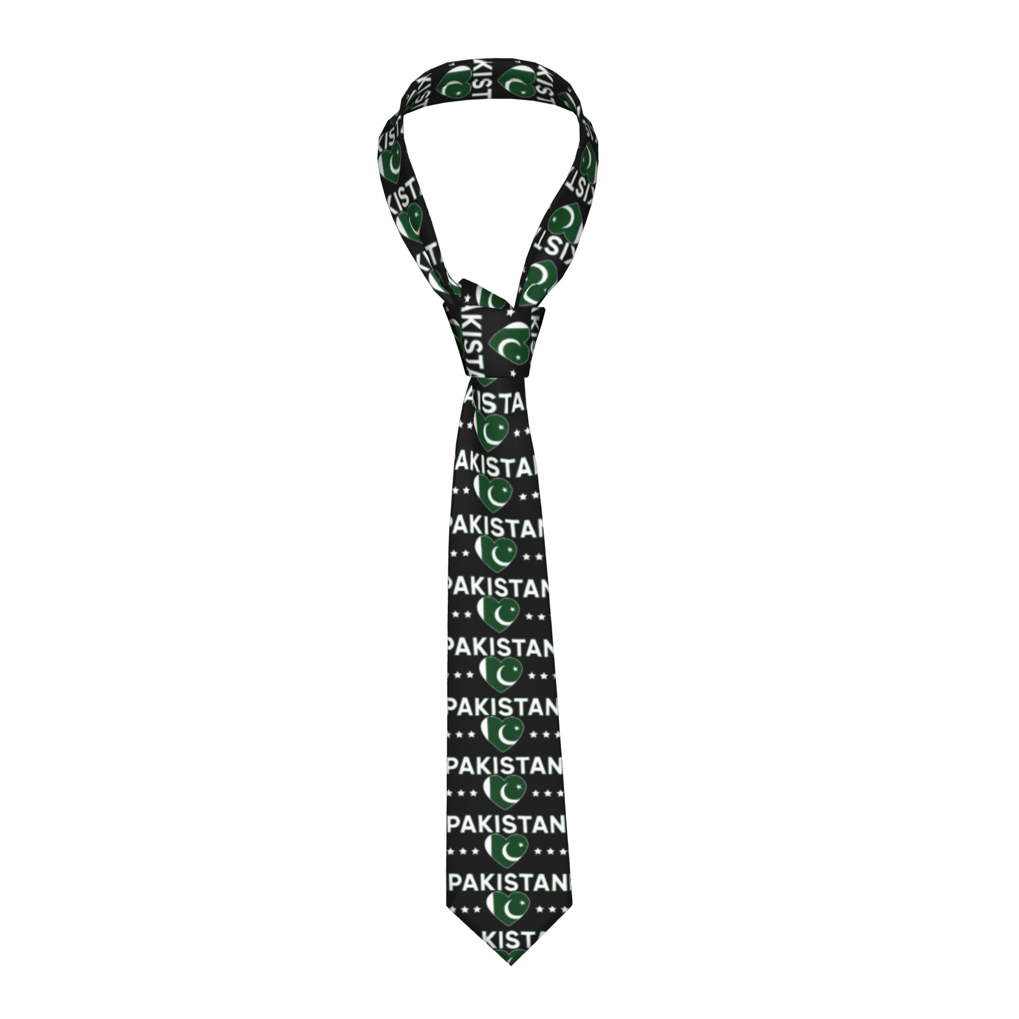 Men Accessories In Pakistan - Krawat z motywem serca z flagą