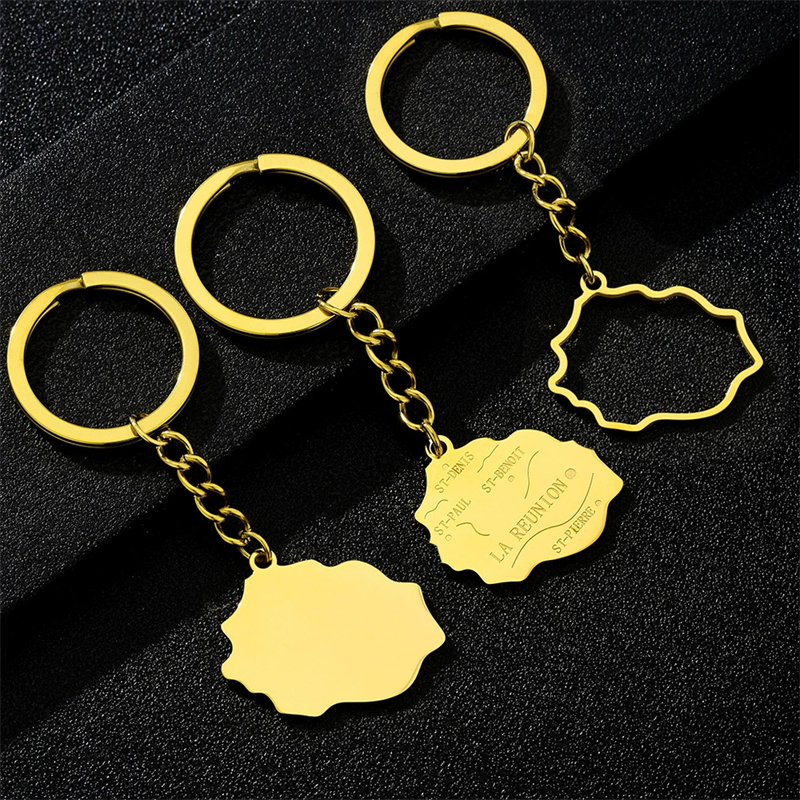 Men Accessories Ethnic - Fashion Reunion Island Map Flag Brelok