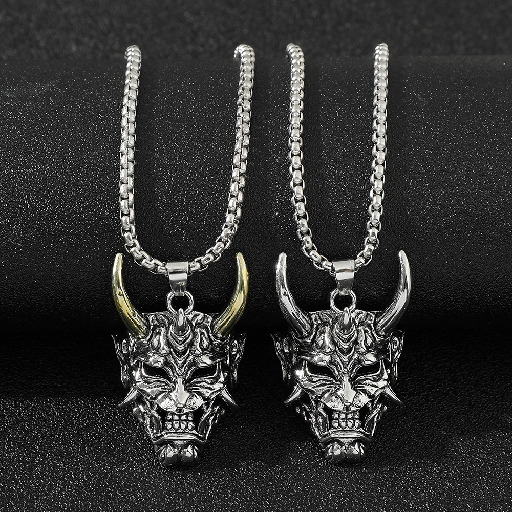 Men'S Accessories Designer - Przystojny Naszyjnik z Maska Ducha, Złoty