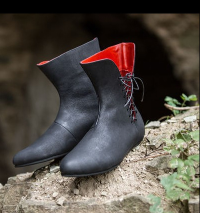Medieval Men'S Accessories - Męskie średniowieczne skórzane buty, średniowieczne botki,