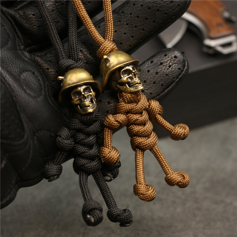 Men Accessories Kit Bag - Brelok na Halloween z czaszką, paracord,