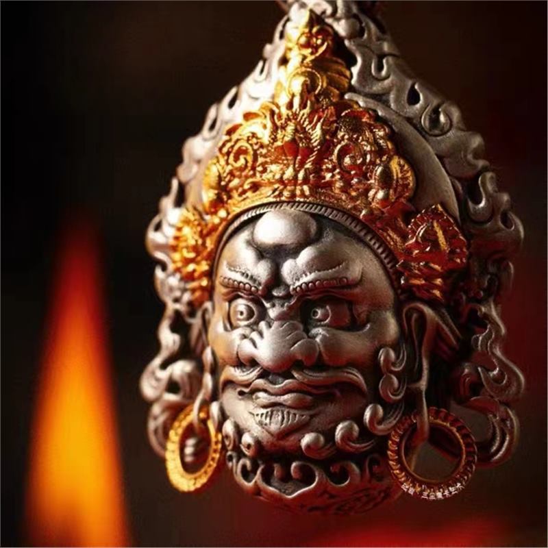 Men Accessories Ethnic - Żółty wisiorek Jambhala, męska biżuteria, etniczny
