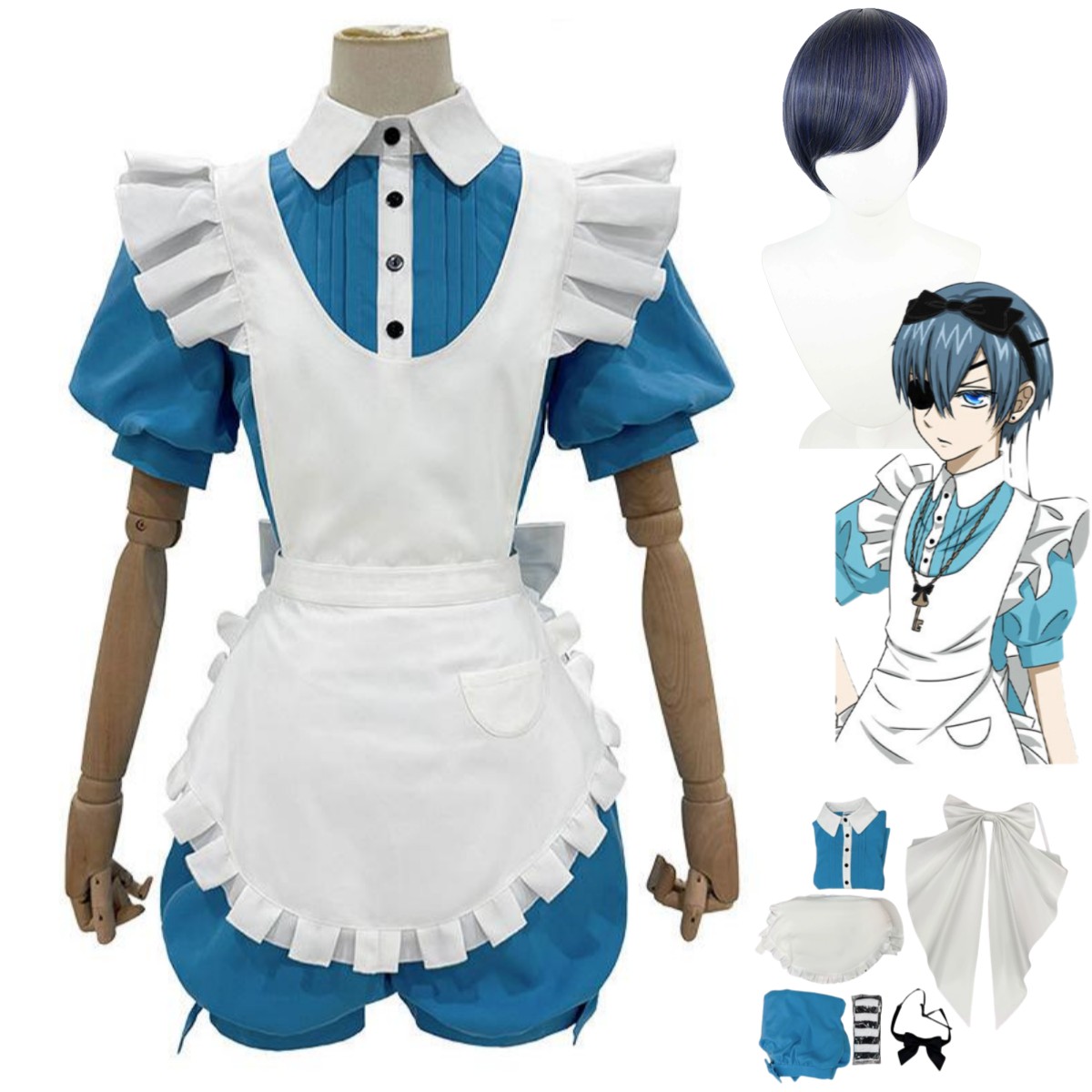 Men'S Accessories Japan - Anime Ciel Phantomhive Uśmiech Kostium Cosplay