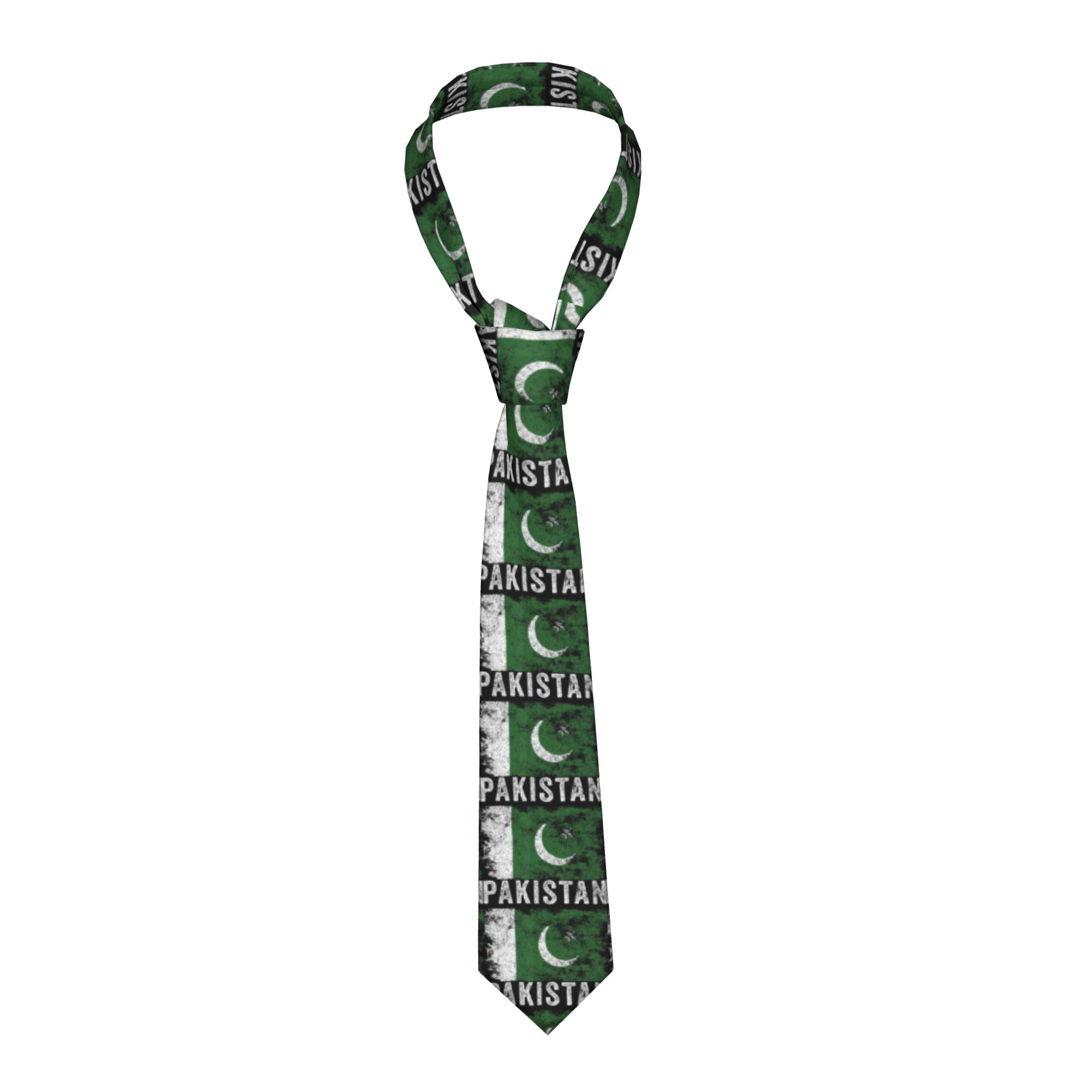 Men Accessories In Pakistan - Krawat z flagą Pakistanu, postarzana flaga