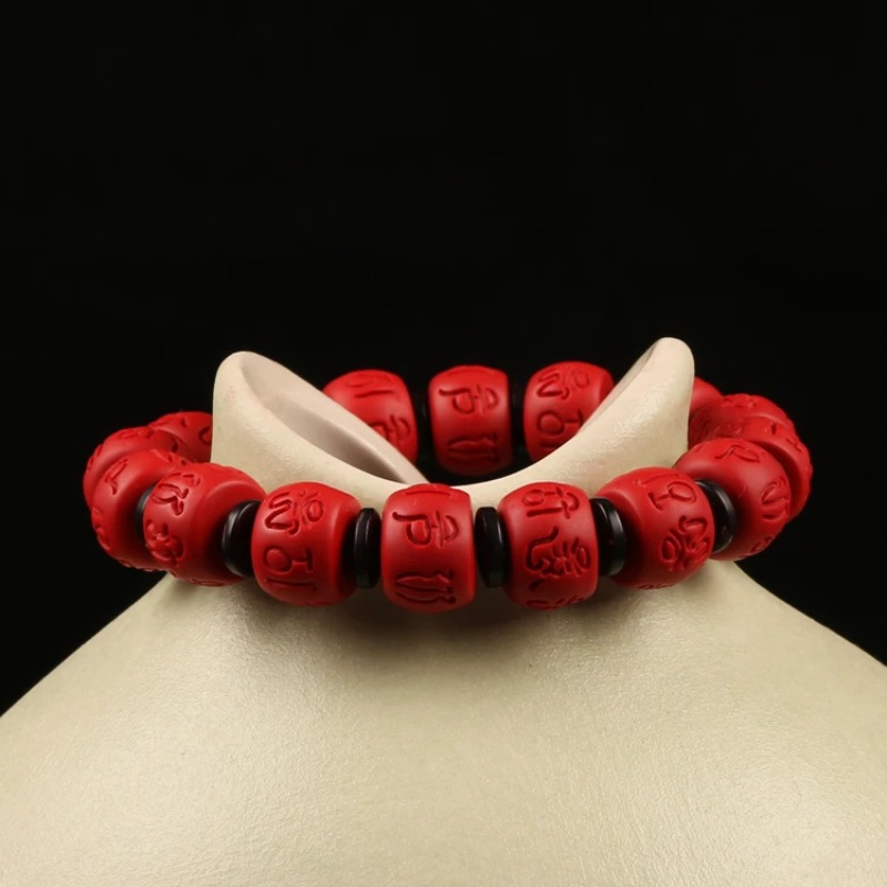 Chiński 13*9MM koraliki czerwo – Bracelet Beaded Men recenzja i cena