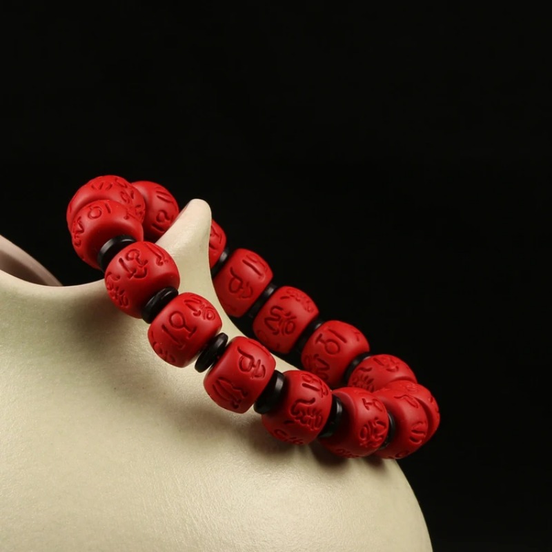 Chiński 13*9MM koraliki czerwo – Bracelet Beaded Men recenzja i cena