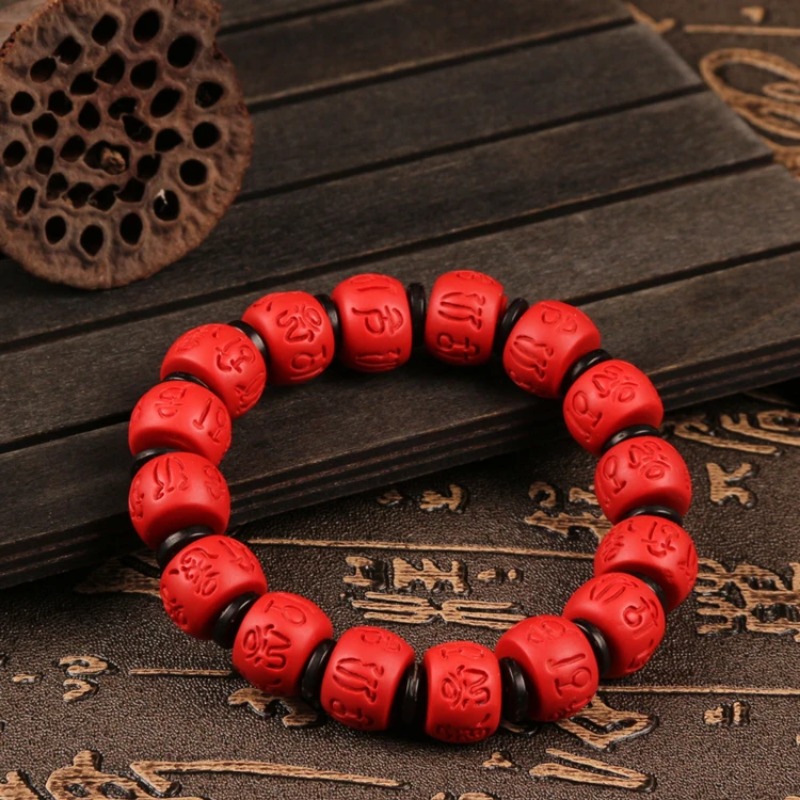 Chiński 13*9MM koraliki czerwo – Bracelet Beaded Men recenzja i cena