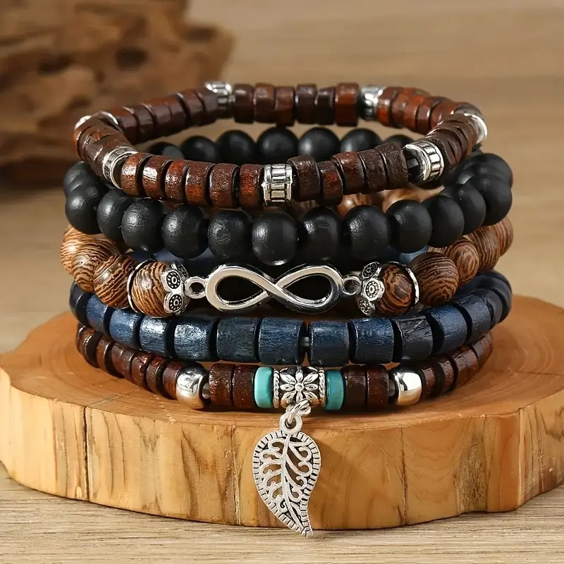 41 sztuk naturalne drewno elas – Bracelet Beaded Men recenzja i cena
