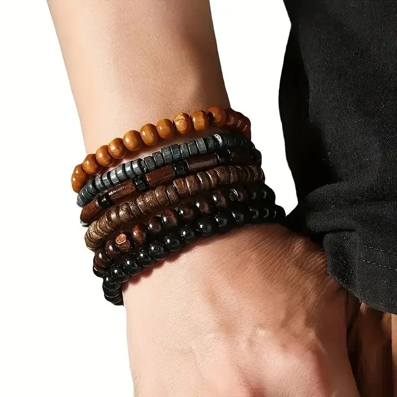 41 sztuk naturalne drewno elas – Bracelet Beaded Men recenzja i cena