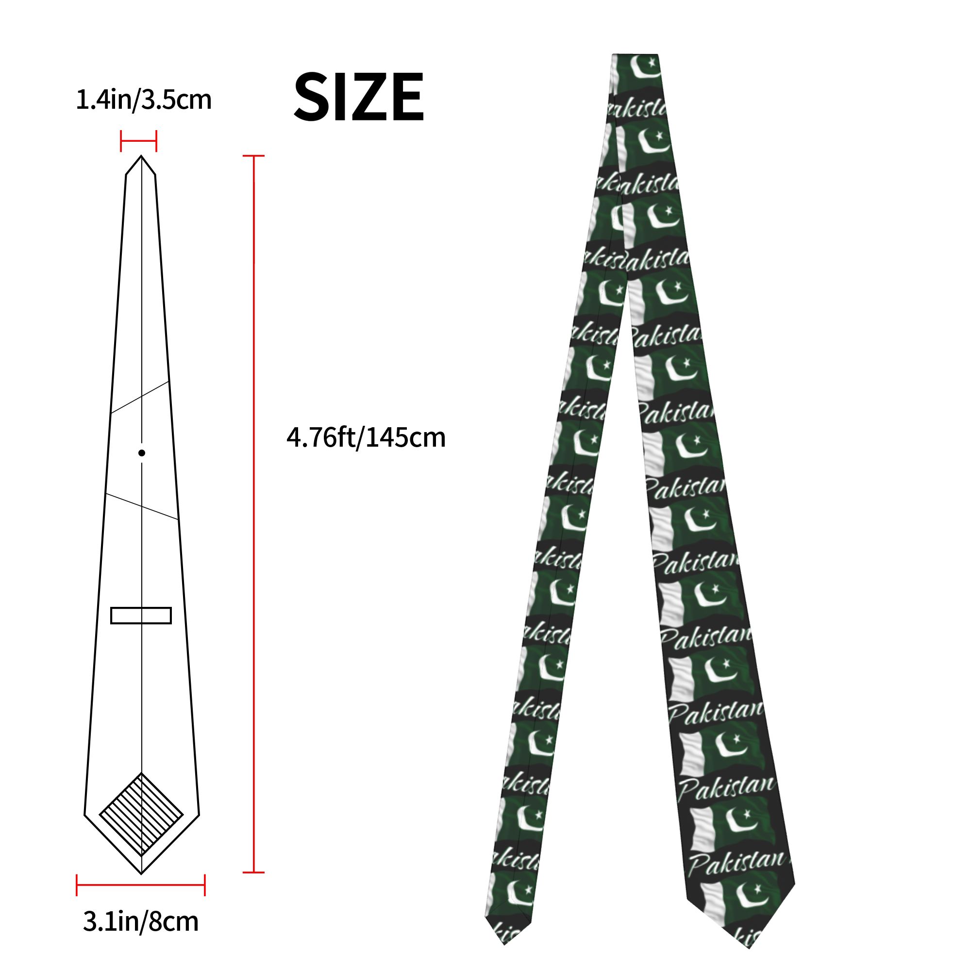 Męski krawat z flagą Pakistanu – Men Accessories In Pakistan recenzja i cena